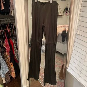 Army green satin Zara pants